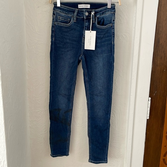 FLYING MONKEY Women's High Rise Super Soft Ankle Skinny Jeans Size 25 In Blue - Picture 4 of 10